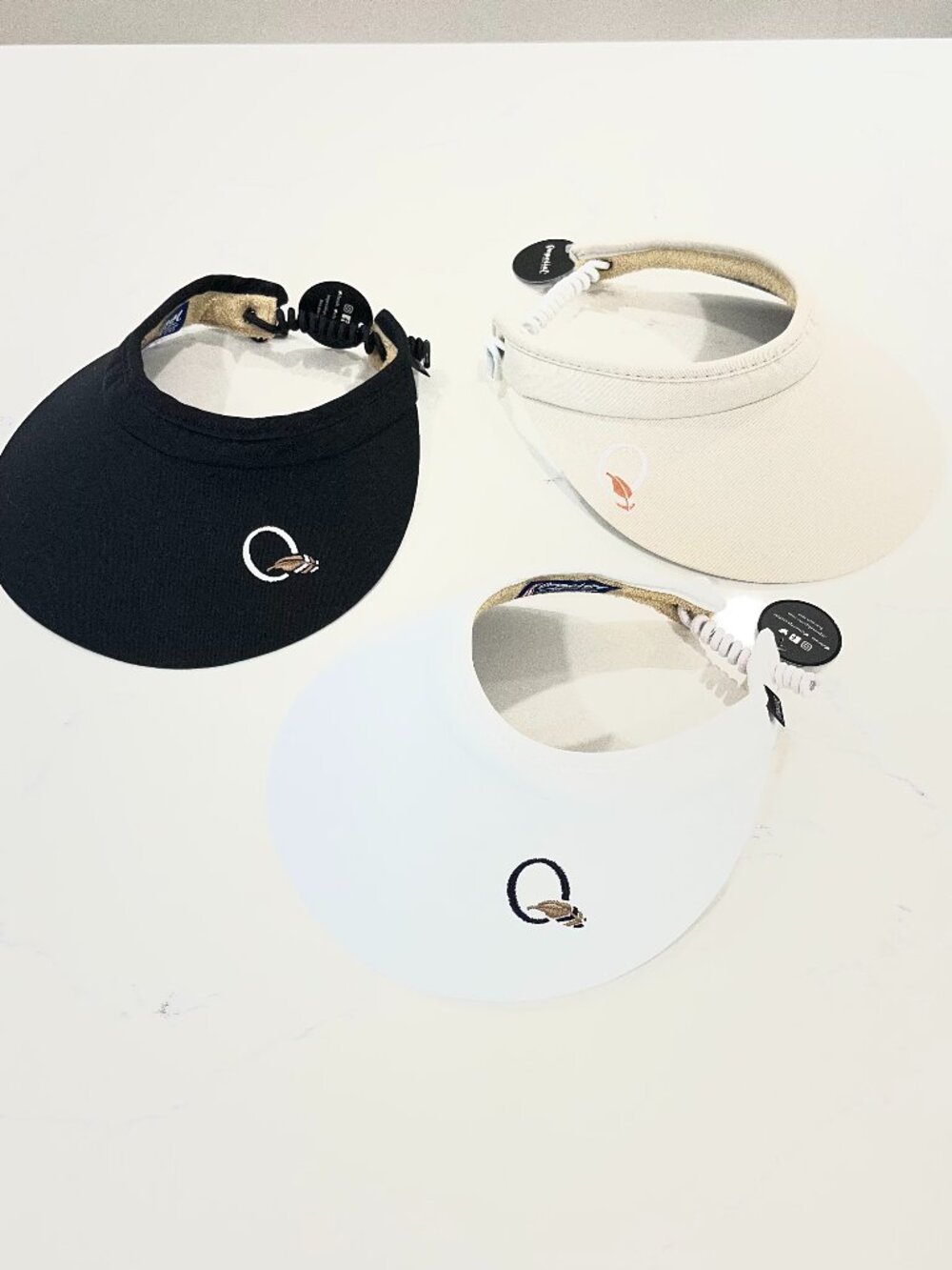 Imperial Golf Hats Set of 3 New With Tag Black, White and Beige